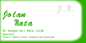 jolan mata business card